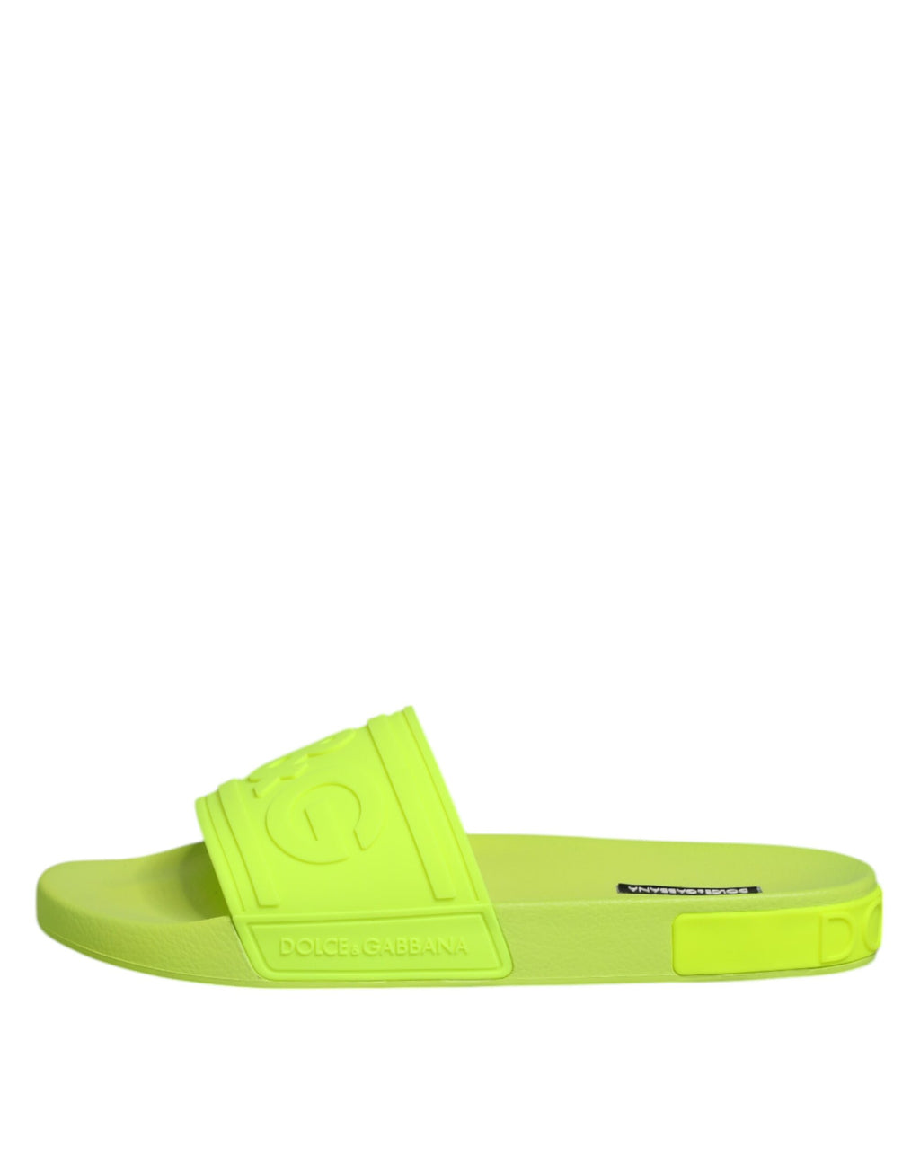 Dolce & Gabbana Green Rubber Slides Sandals Beachwear Shoes
