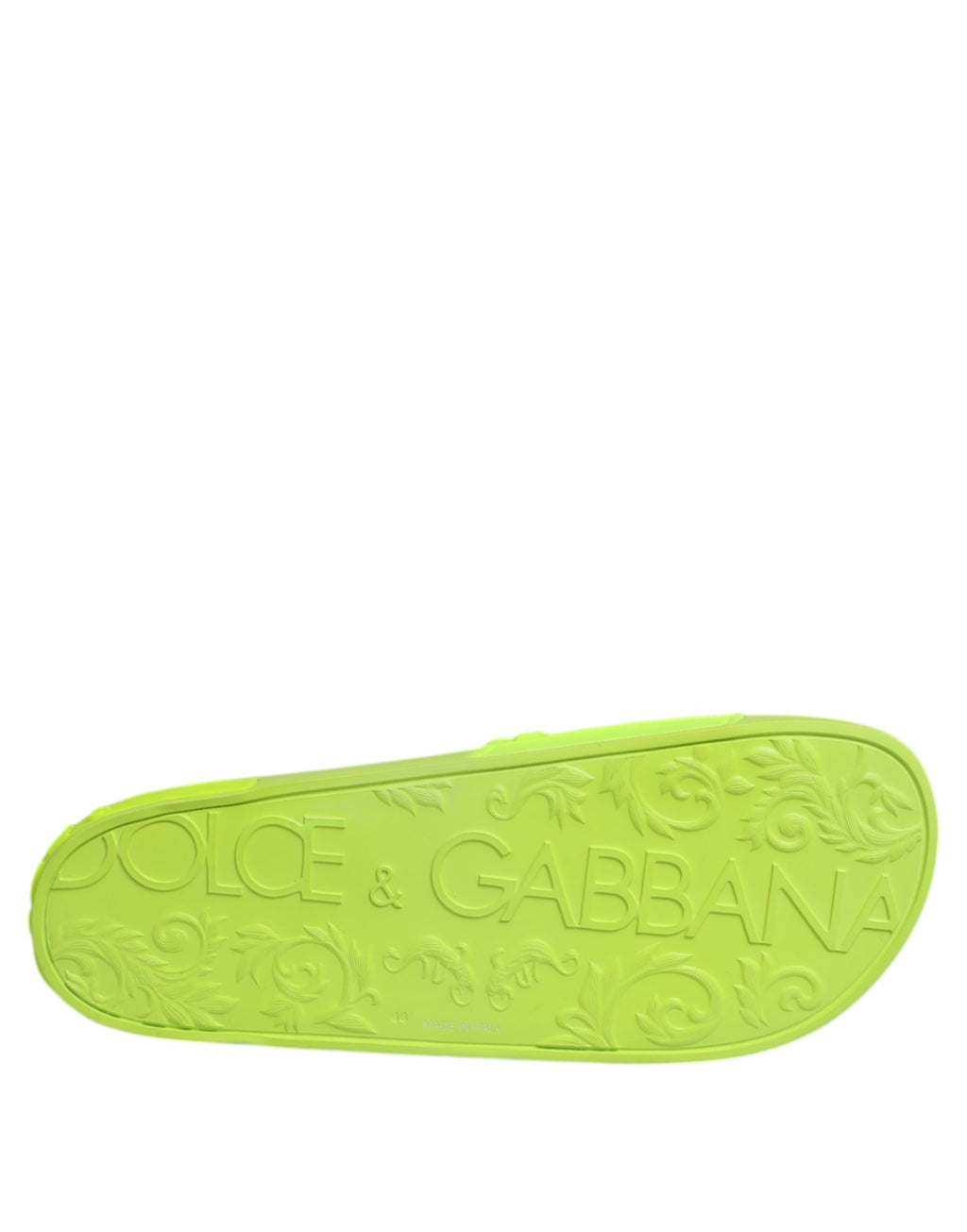 Dolce & Gabbana Green Rubber Slides Sandals Beachwear Shoes