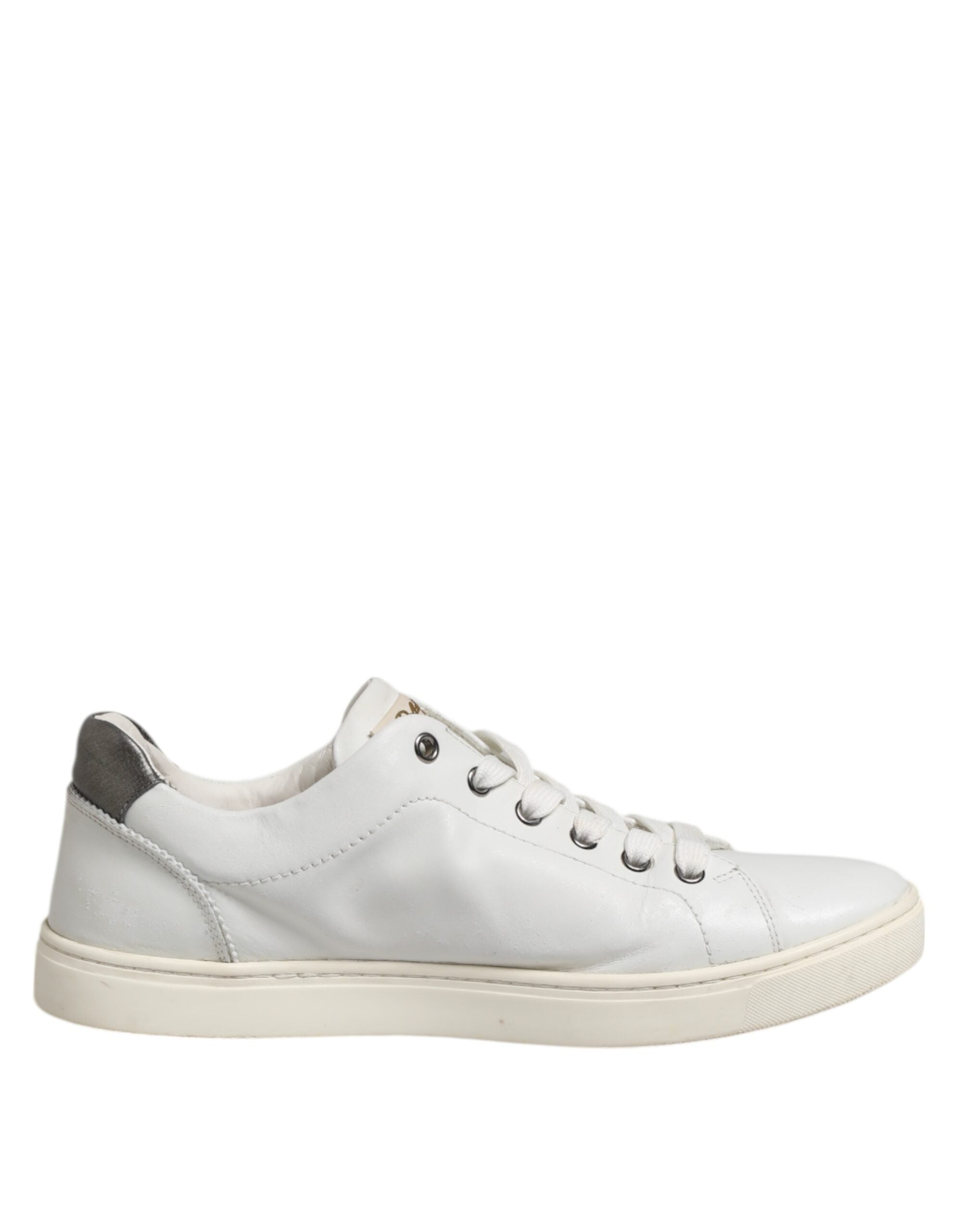Zapatillas de hombre Dolce & Gabbana blancas plateadas con Sagrado Corazón