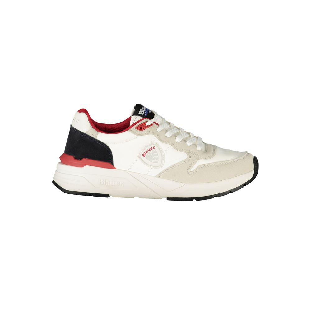 Blauer White Polyester Sneaker