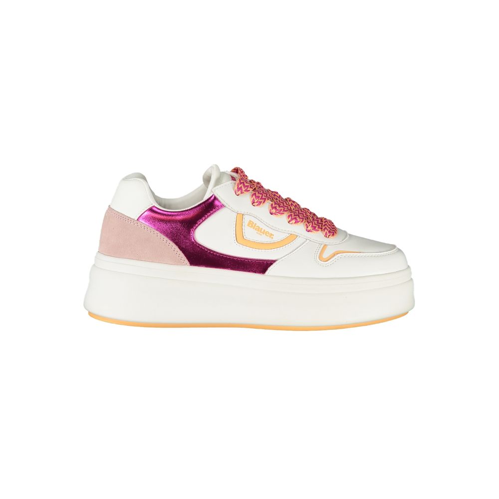 Blauer White Polyester Sneaker