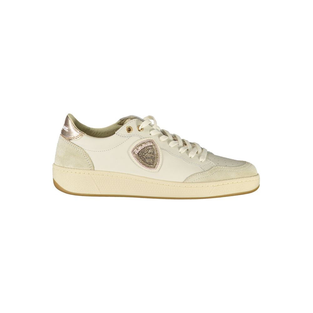Blauer White Polyester Sneaker