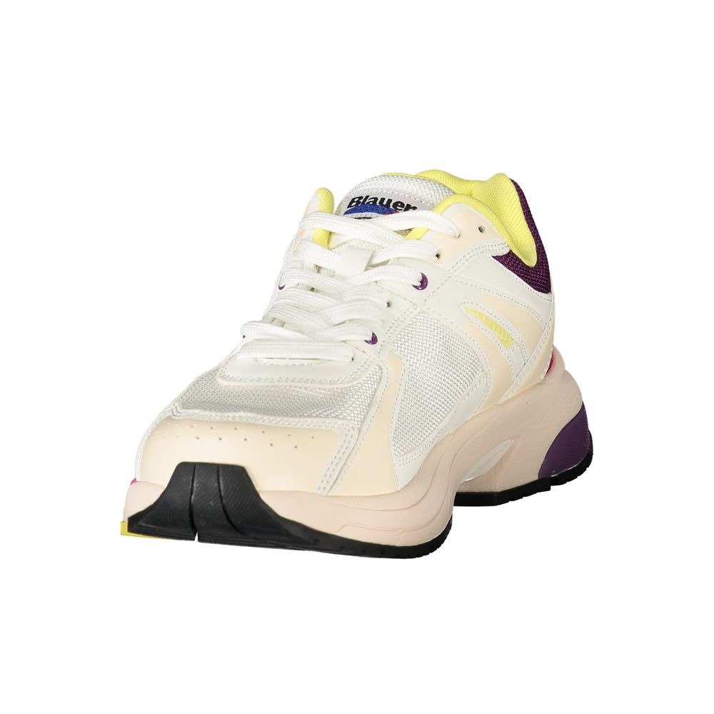 Blauer White Polyester Sneaker