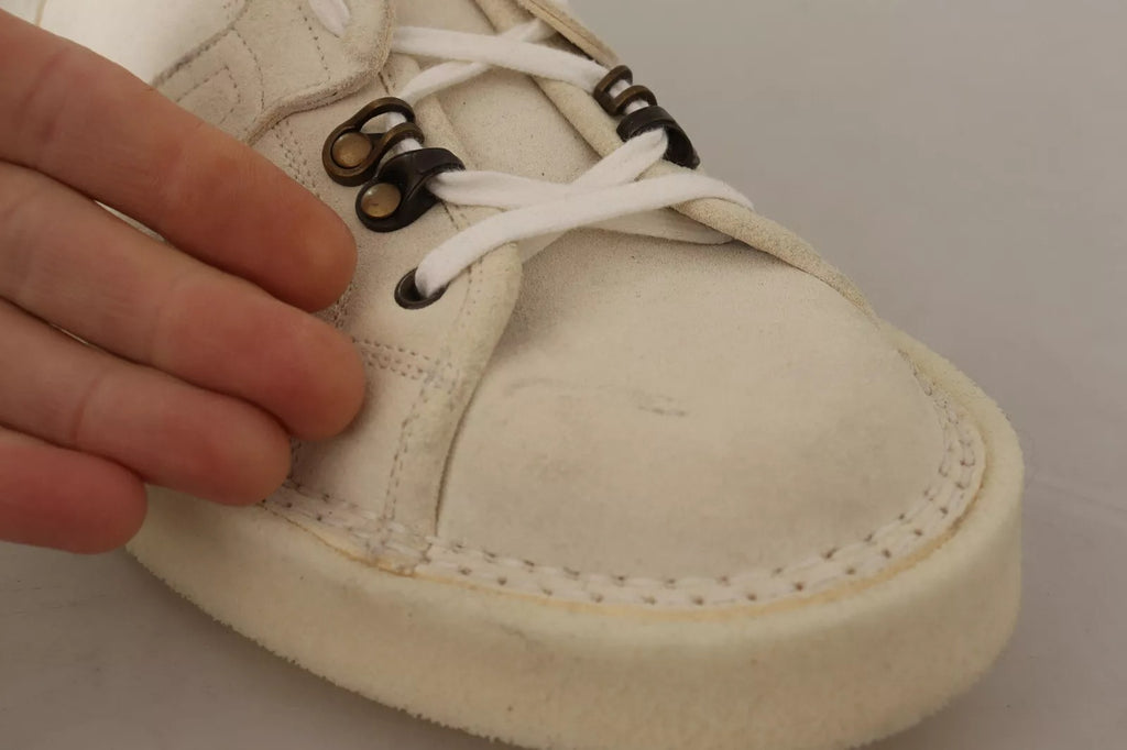 Botines Dolce & Gabbana de cuero blanco con cordones para hombre