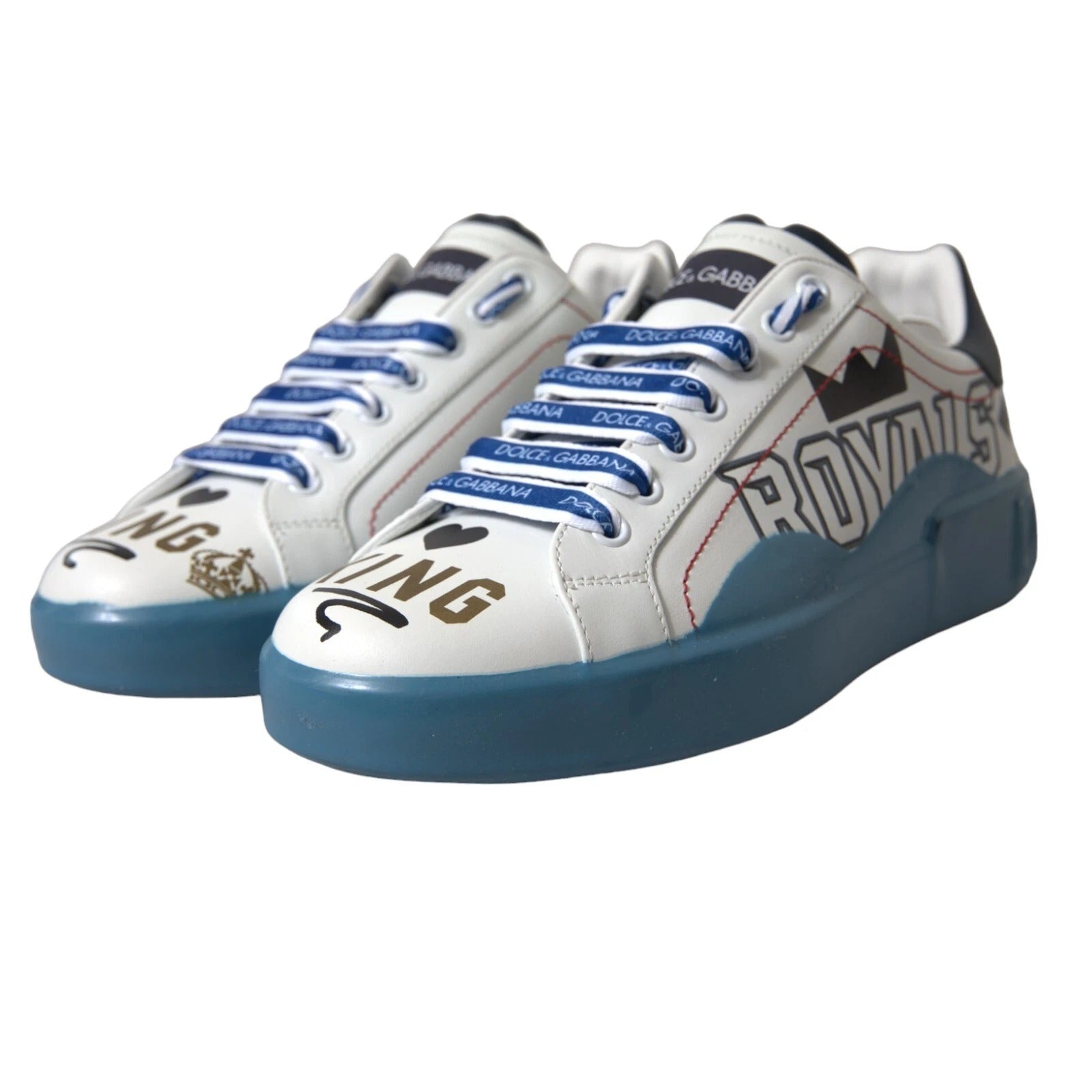 Zapatillas Portofino Melt estampadas azules y blancas de Dolce & Gabbana