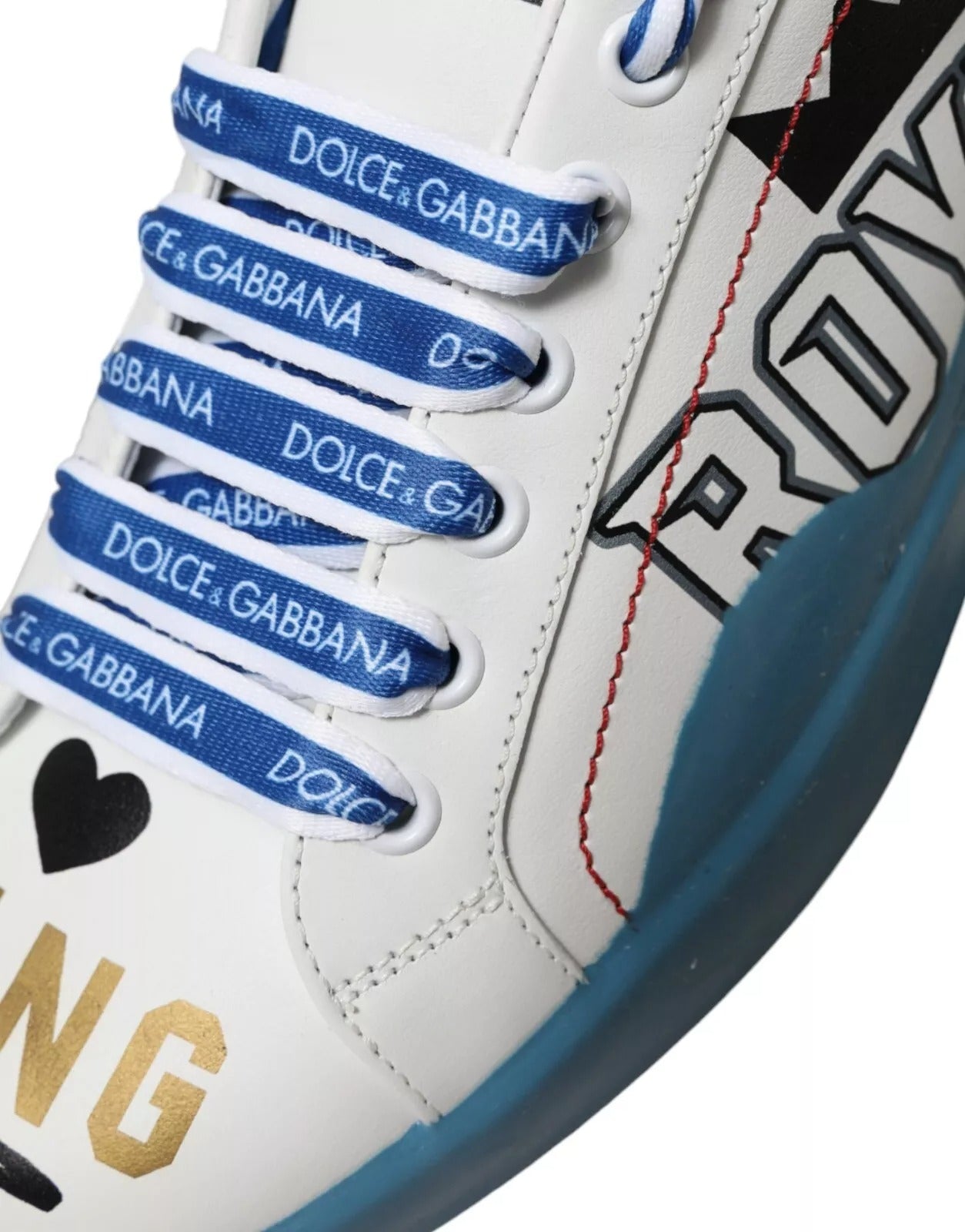 Zapatillas Portofino Melt estampadas azules y blancas de Dolce & Gabbana