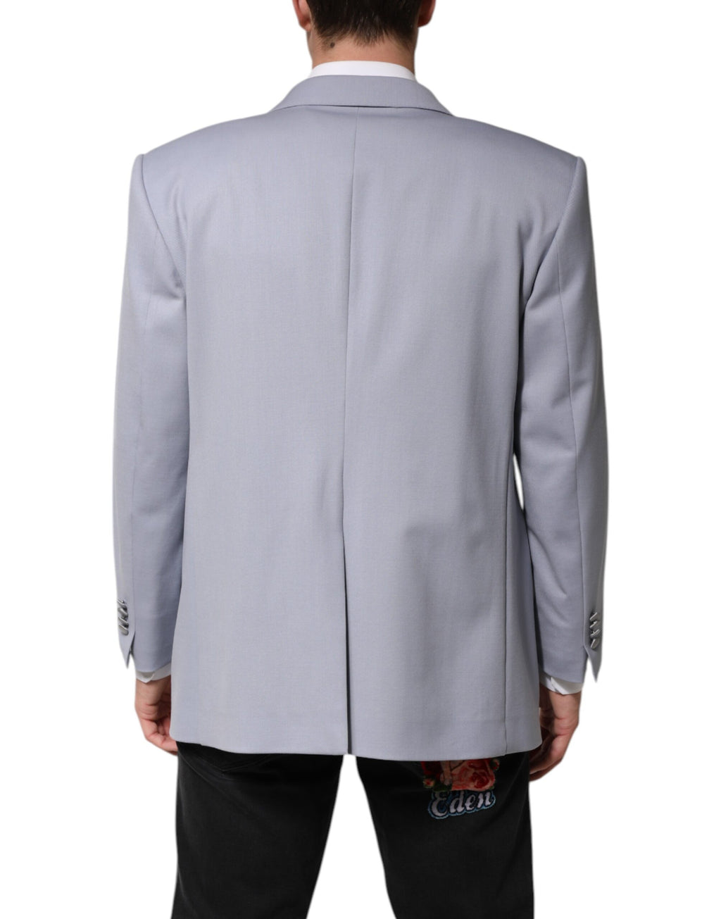 Dolce & Gabbana Gray Wool Single Breasted Men Suit Blazer