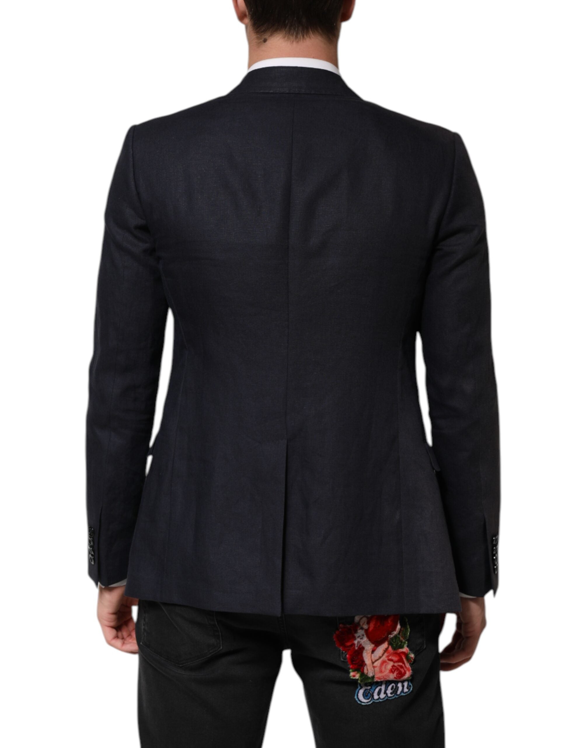 Dolce & Gabbana Dark Blue Single Breasted Men Suit Blazer
