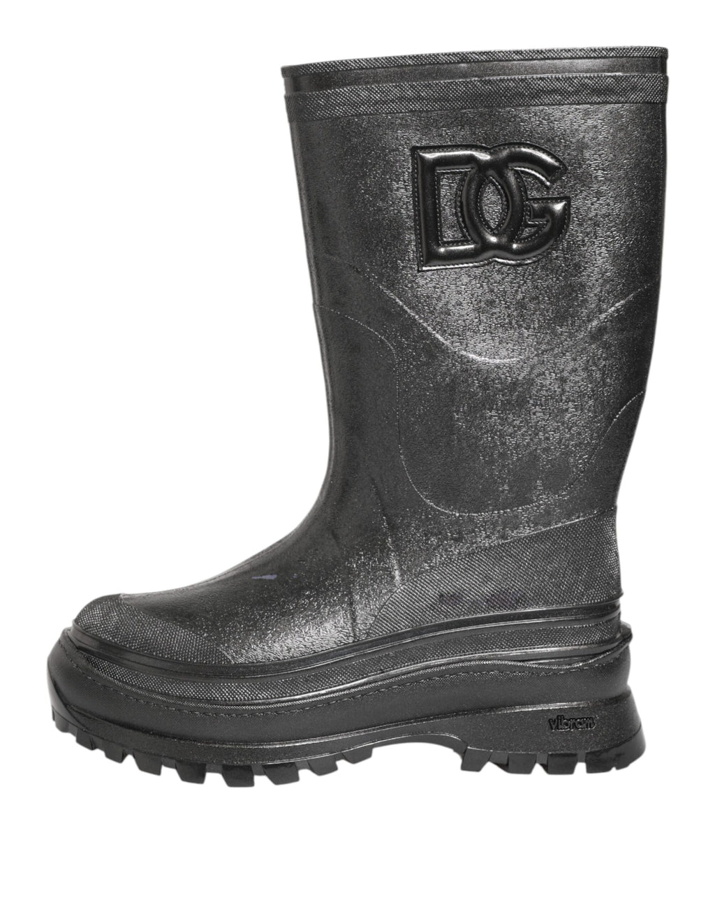 Dolce & Gabbana Metallic Gray Pull On Rain Boots Shoes