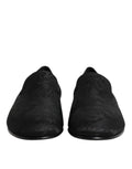Dolce & Gabbana Black Floral Brocade Loafers Men Dress Shoes