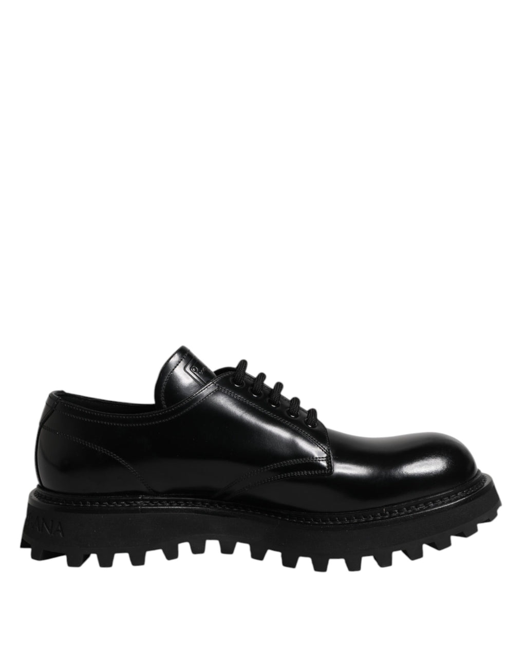 Dolce & Gabbana Black Leather Lace Up Trekking Dress Shoes