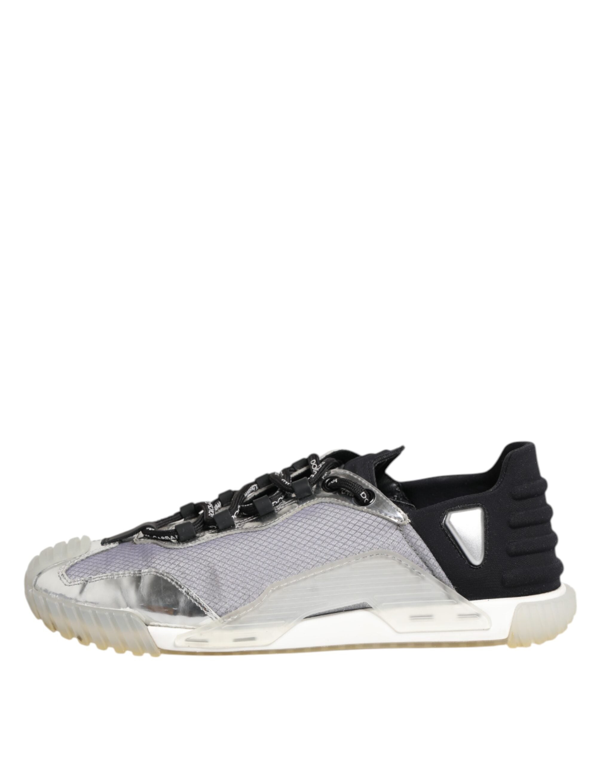 Dolce & Gabbana Black Silver NS1 Men Low Top Sneakers Shoes