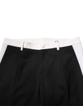 Dolce & Gabbana Black White Stripe Wool Men Trouser Pants