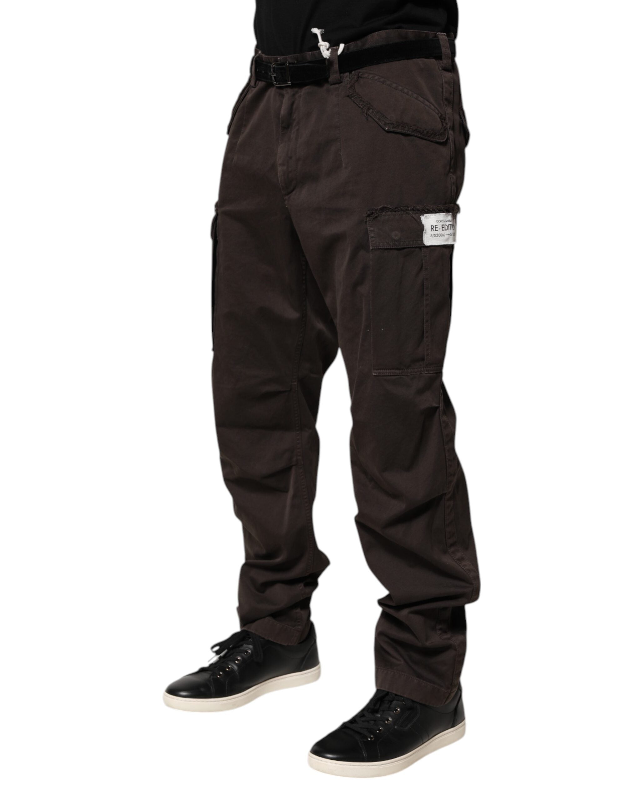Dolce & Gabbana Pantalones de Hombre Cargo Elásticos de Algodón Marrones