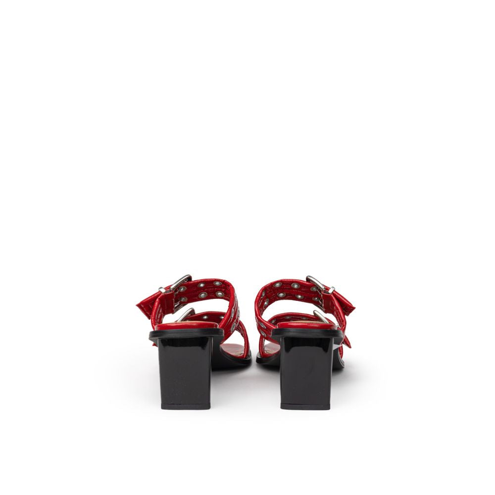 Ganni Red Leather Sandal