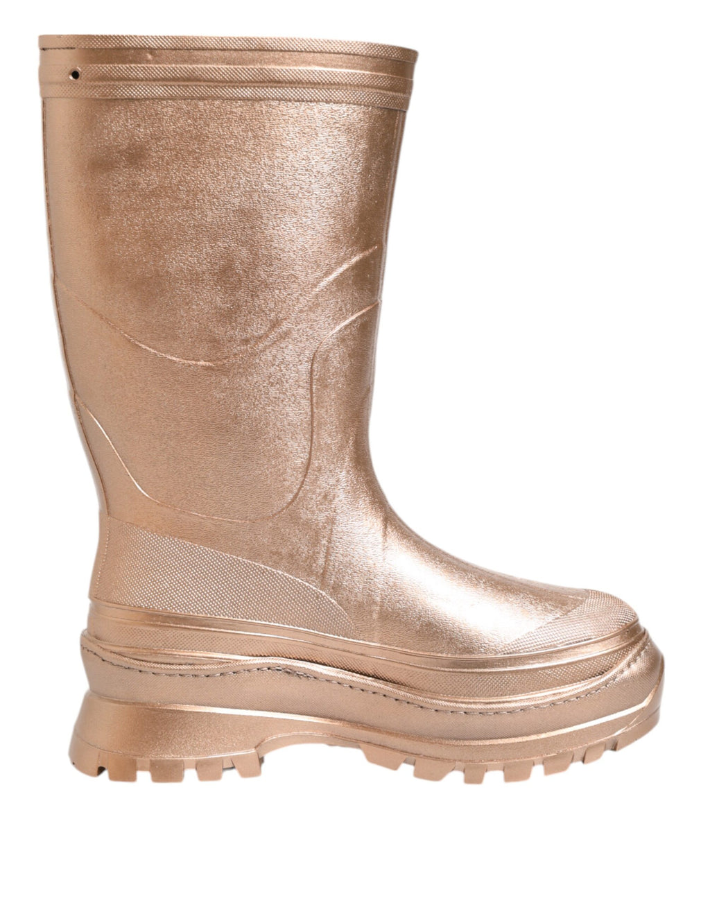 Dolce & Gabbana Botas de lluvia sin cordones de goma en oro rosa