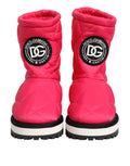Dolce & Gabbana Pink White Viscose Padded Mid Calf Boots Shoes