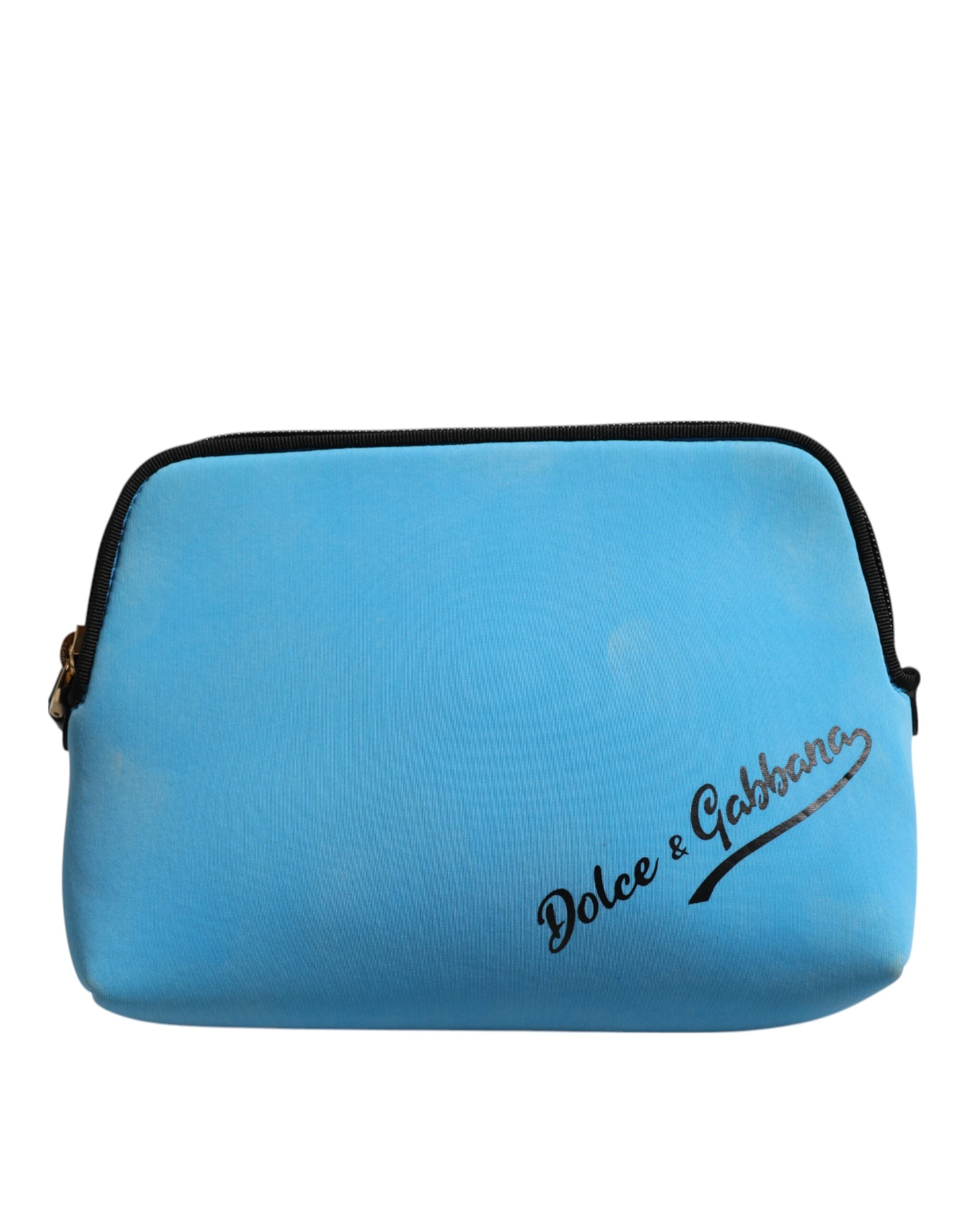 Bolso de mano Dolce & Gabbana azul de nailon con estampado del logo DG y cremallera
