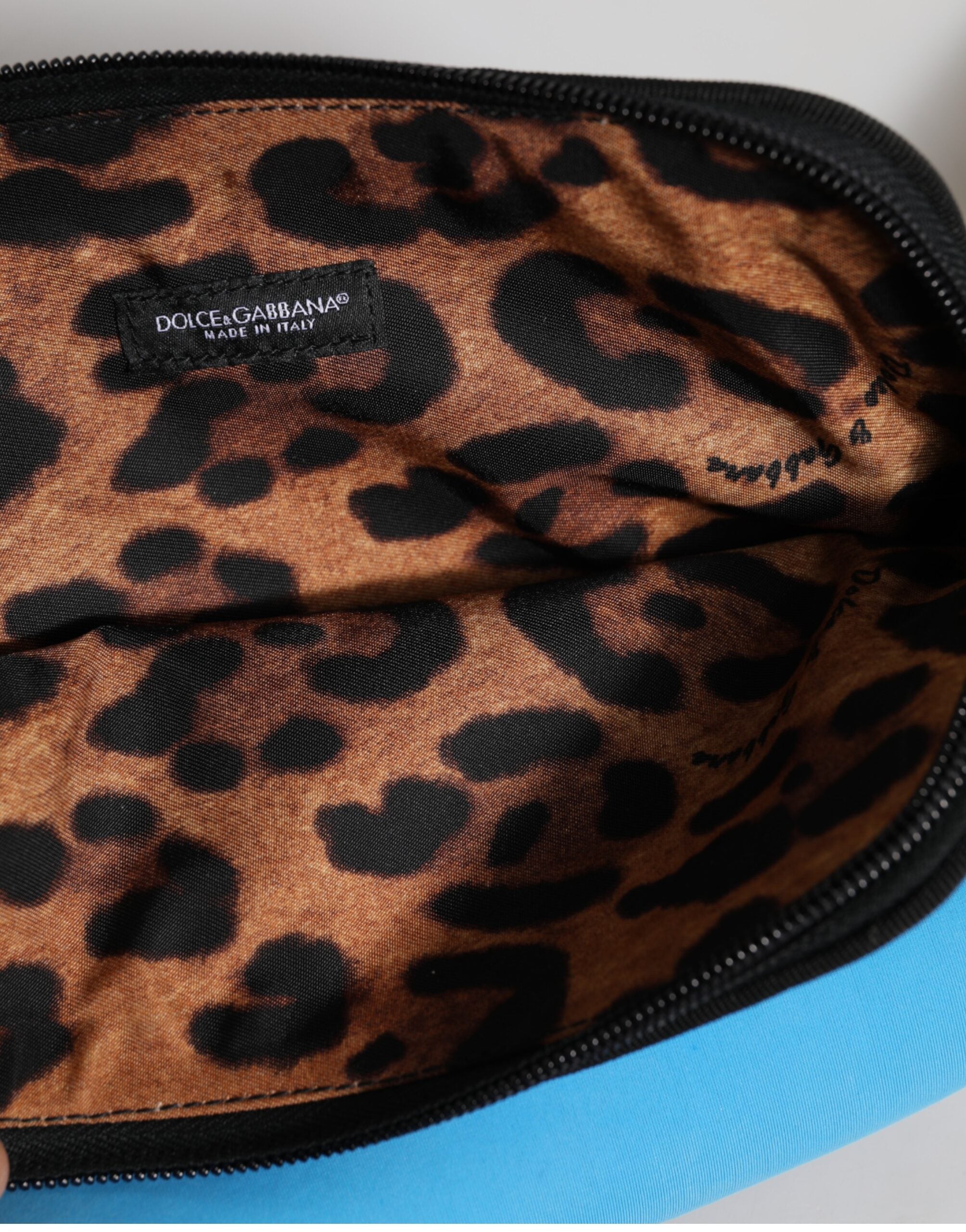 Bolso de mano Dolce & Gabbana azul de nailon con estampado del logo DG y cremallera