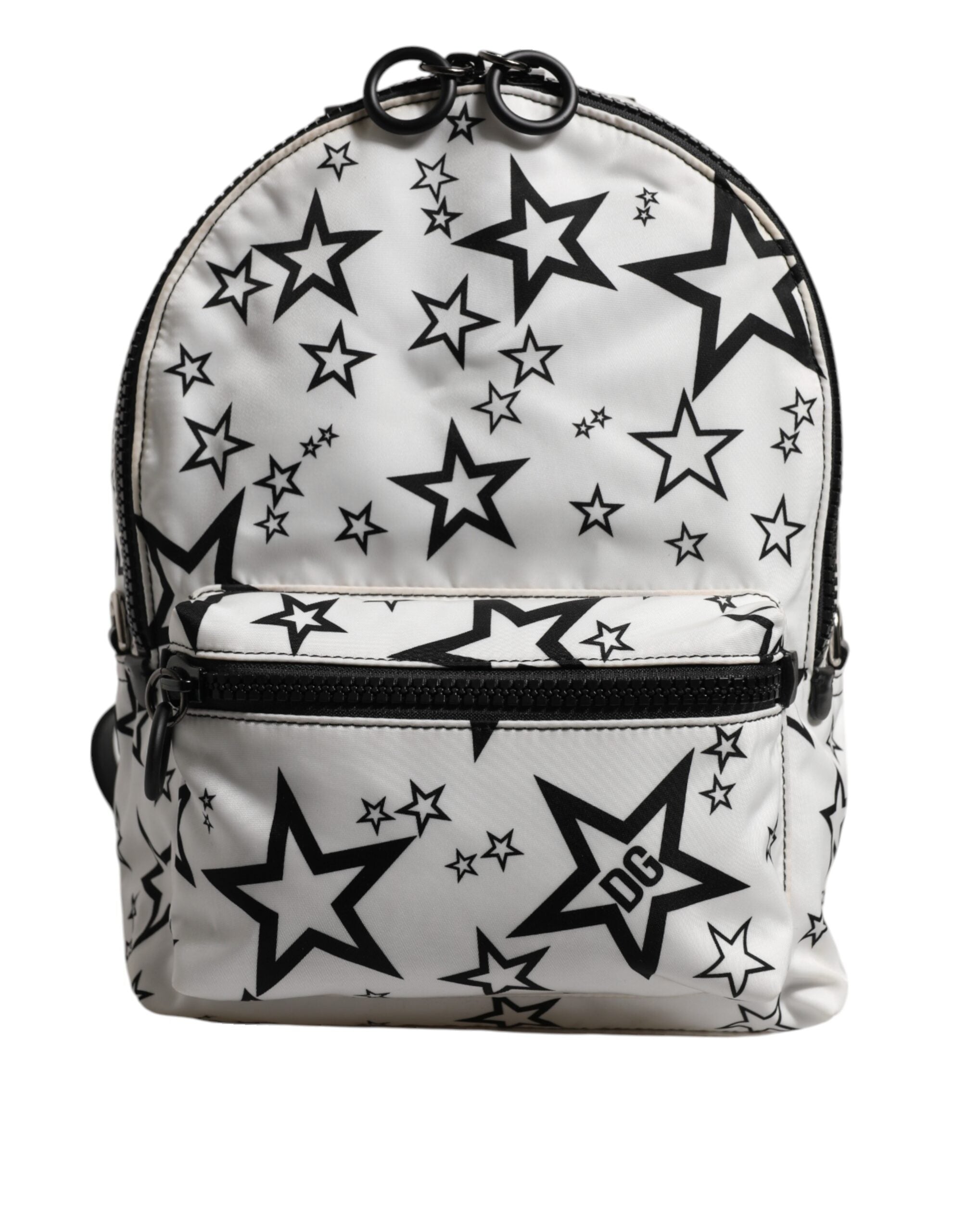 Dolce & Gabbana White DG Stars Print Nylon Travel Backpack Bag