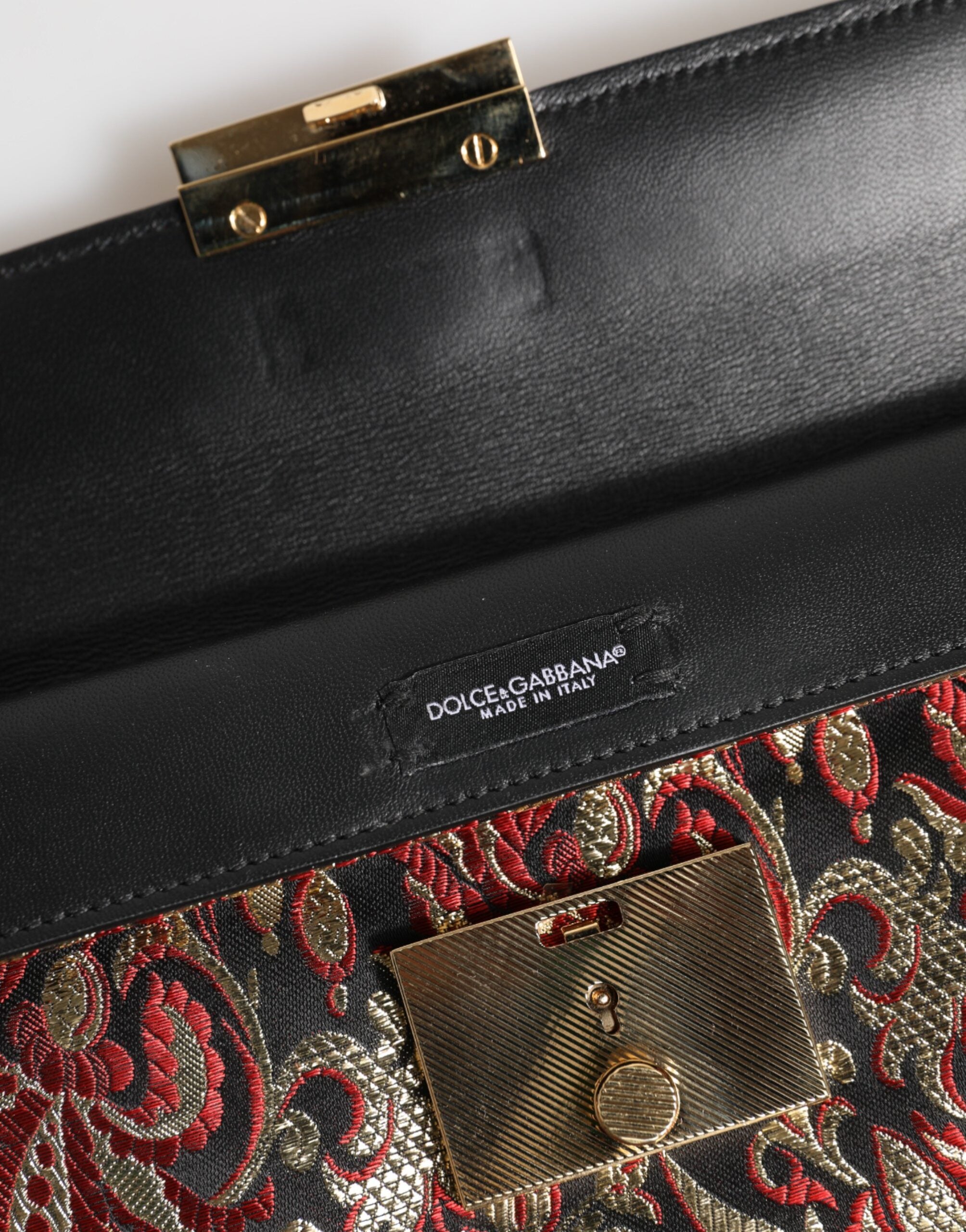 Dolce & Gabbana Multicolor Jacquard Floral Document Briefcase Bag