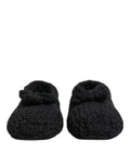 Dolce & Gabbana Black Wool Knit Slip On Ballerina Flats Shoes