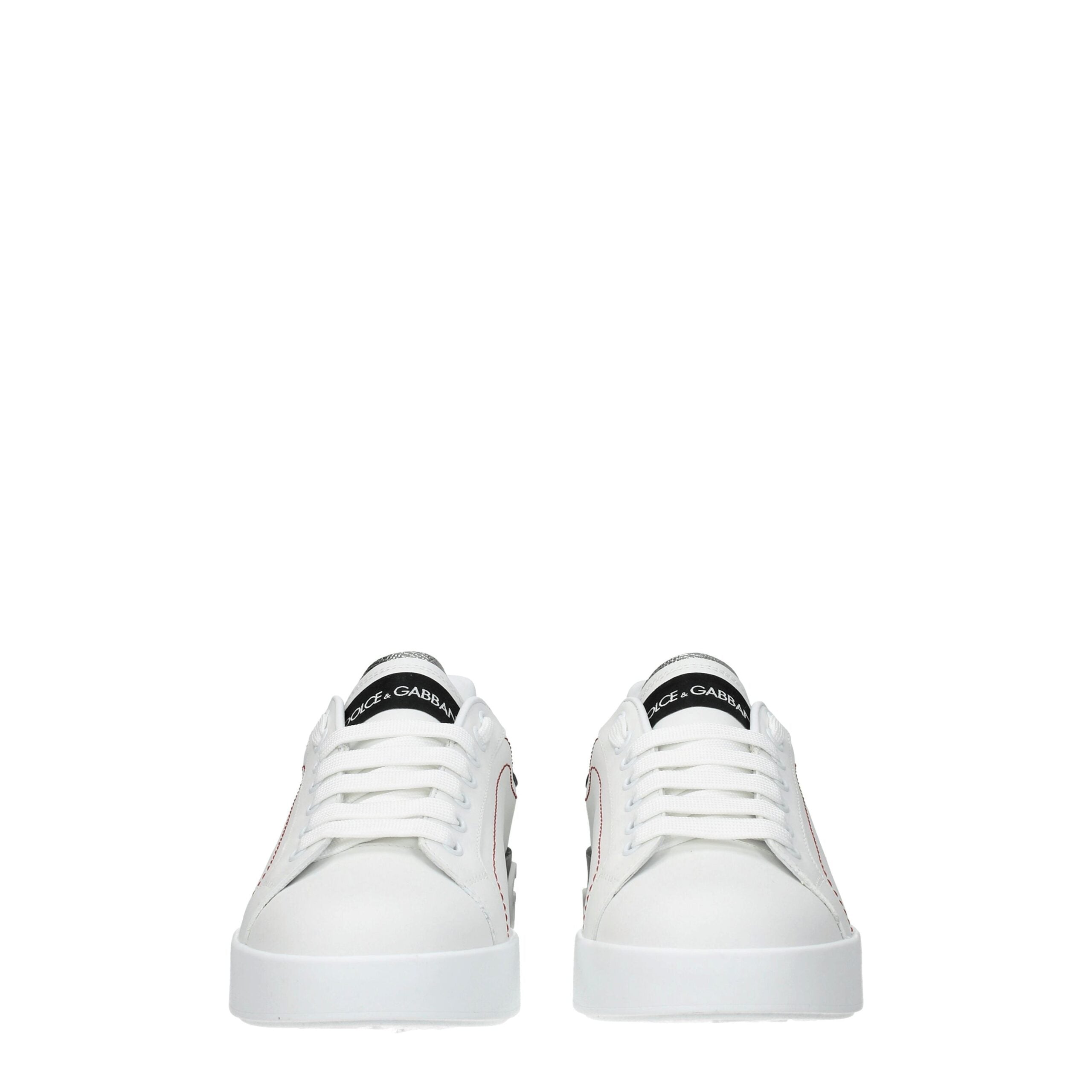 Dolce & Gabbana White Leather Low Tops