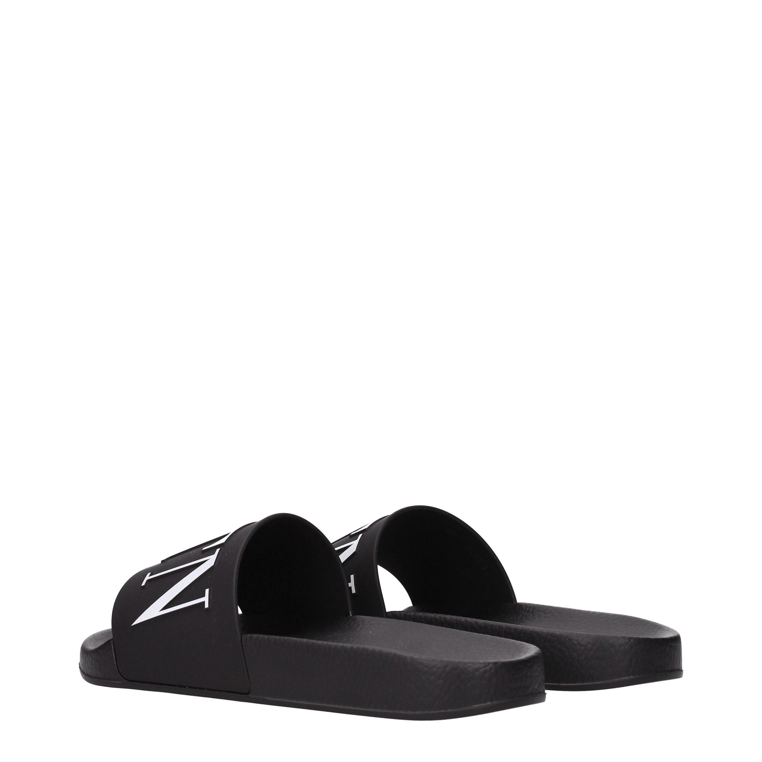 Valentino Garavani Black Cotton Slippers Sandals