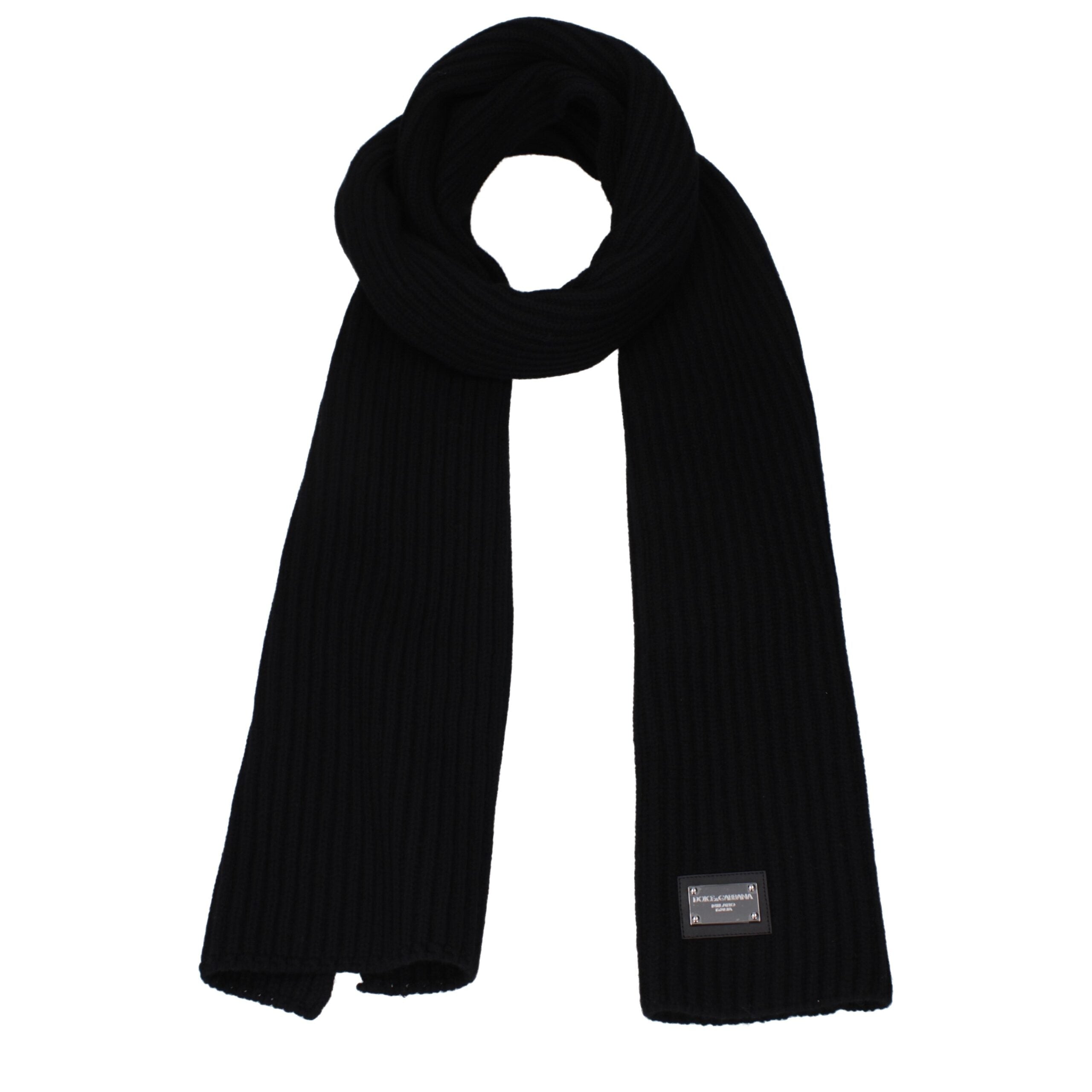 Dolce & Gabbana Black Wool Scarves