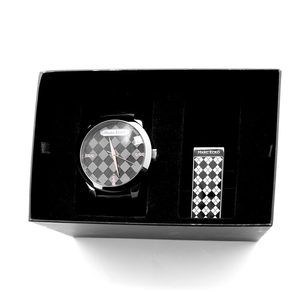 Marc Ecko Black Leather Watch