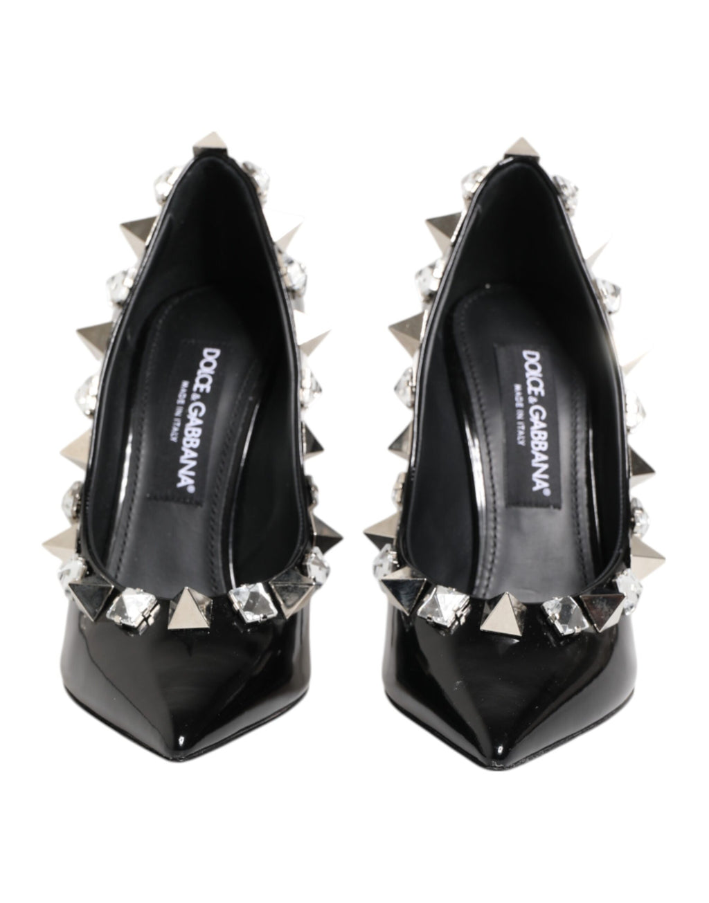 Dolce & Gabbana Black Crystals Studs Stiletto Pumps Shoes