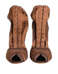Dolce & Gabbana Brown Bette High Heeled Ankle Boots Shoes