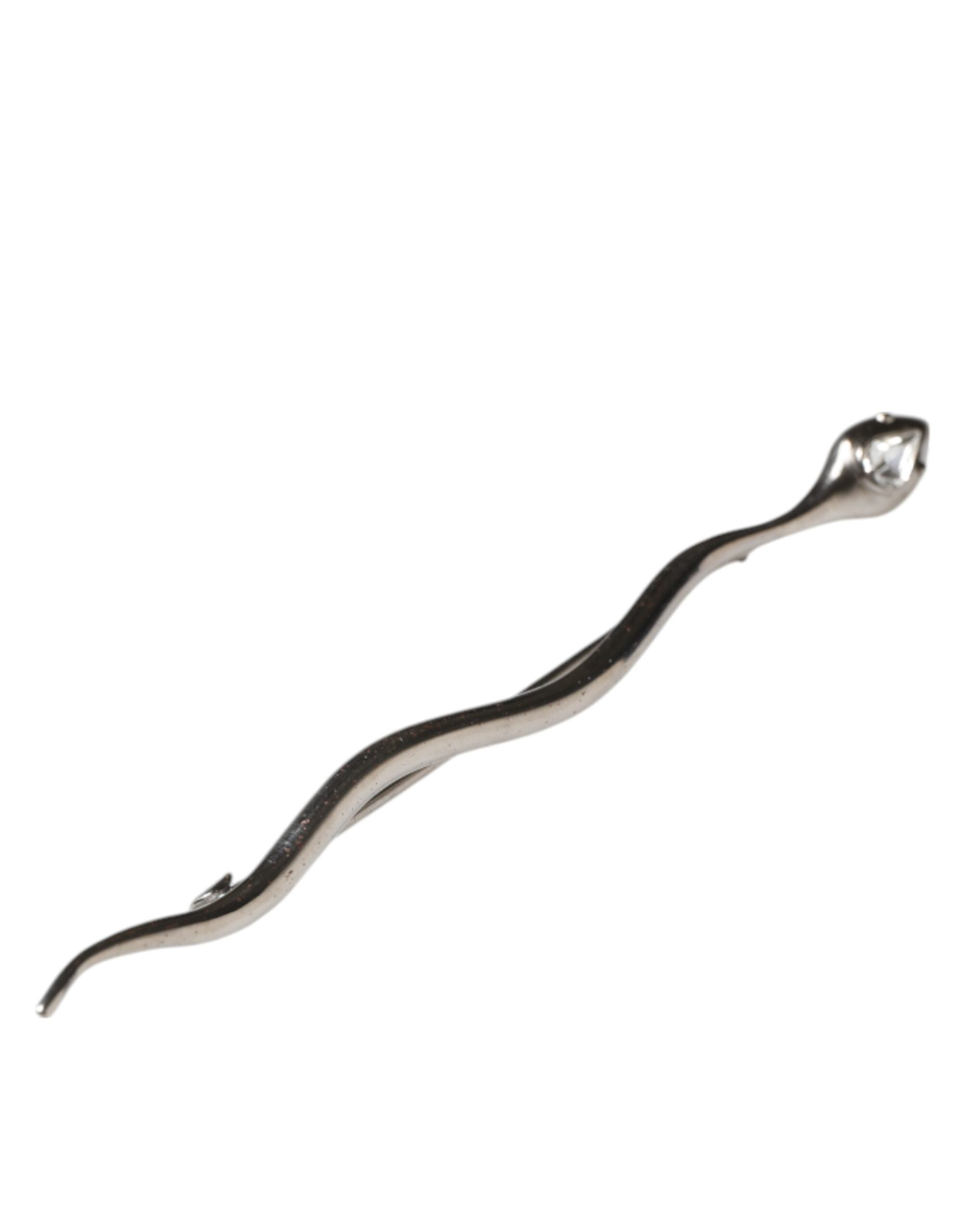 Dolce & Gabbana Broche Pin Serpiente de Latón Plateado con Cristales para Hombre