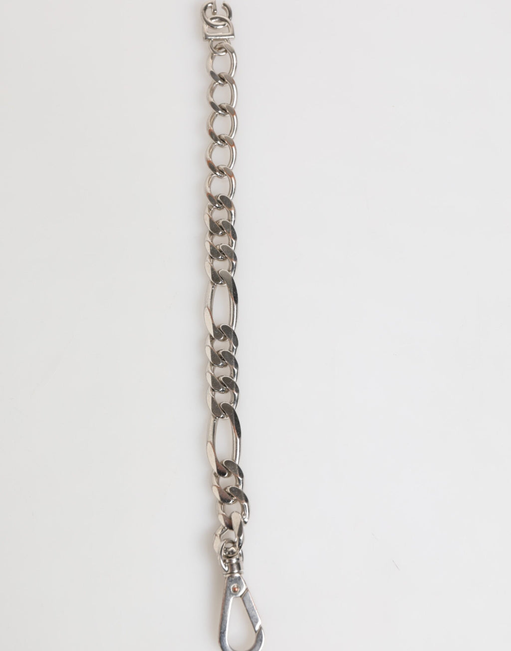 Dolce & Gabbana Silver Tone Brass Chain Lobster Clasp DG Logo Bracelet