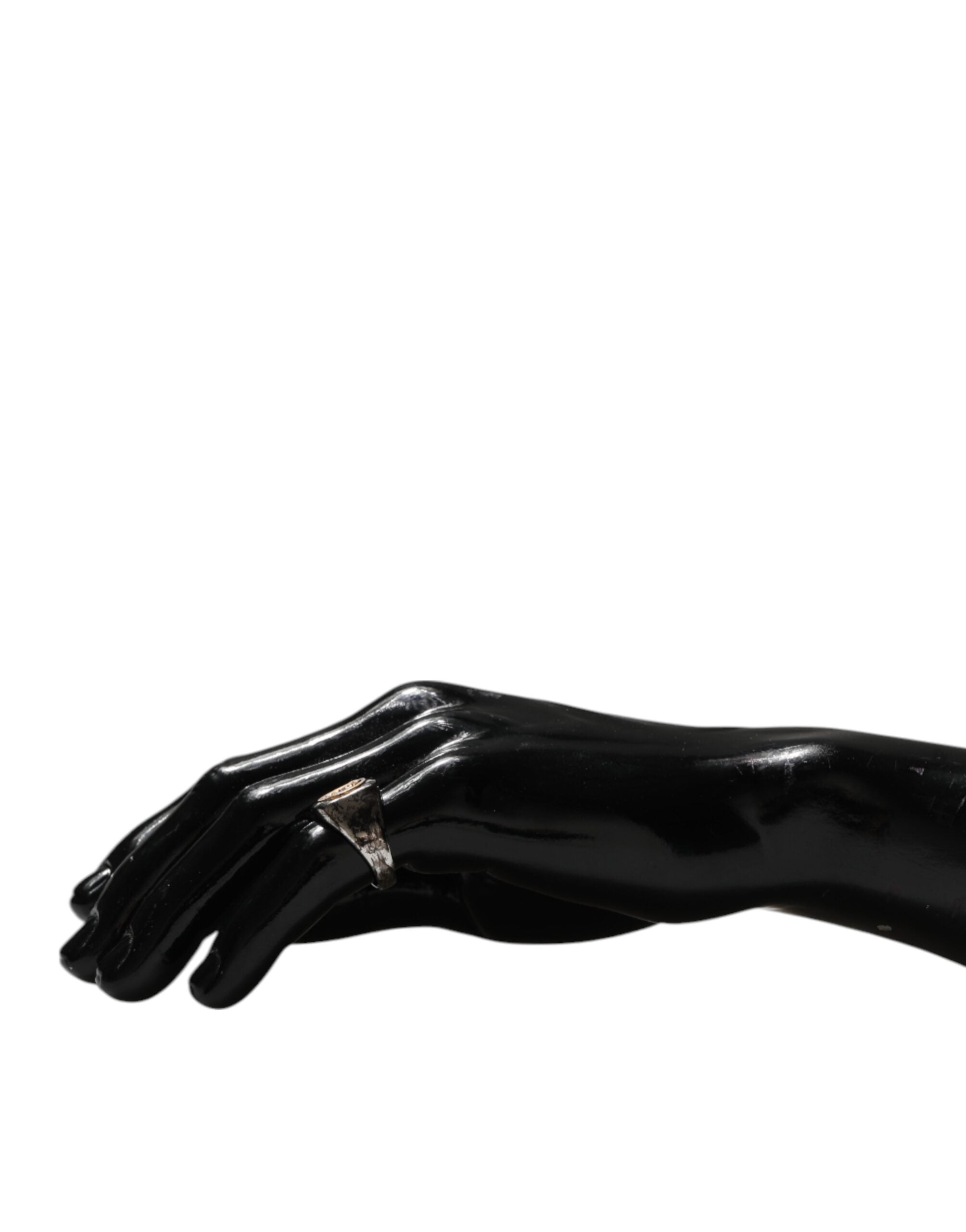 Dolce & Gabbana Silver Tone Engraved Two Color Real Brass Ring