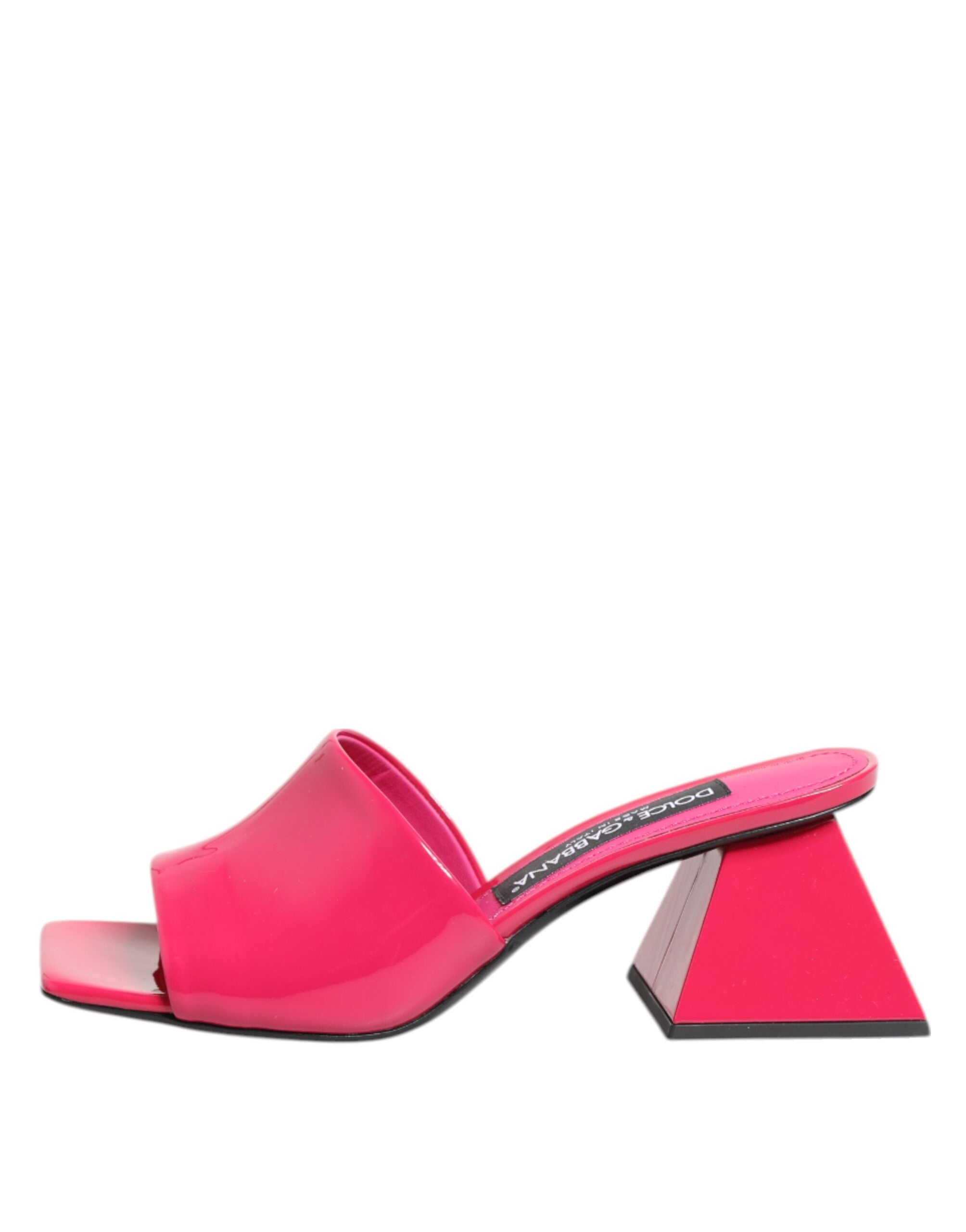 Dolce & Gabbana Pink Open Toe Block Heel Mules Sandals Shoes
