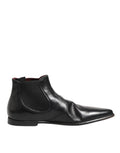 Dolce & Gabbana Black Chelsea Slip On Men Ankle Boots Shoes
