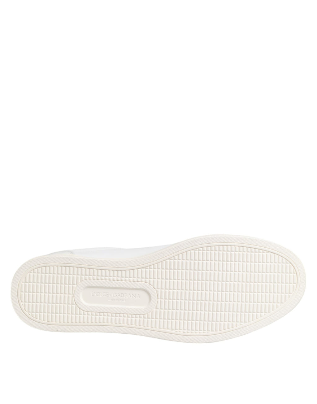 Dolce & Gabbana White Crown Bee Leather Low Top Sneakers Shoes