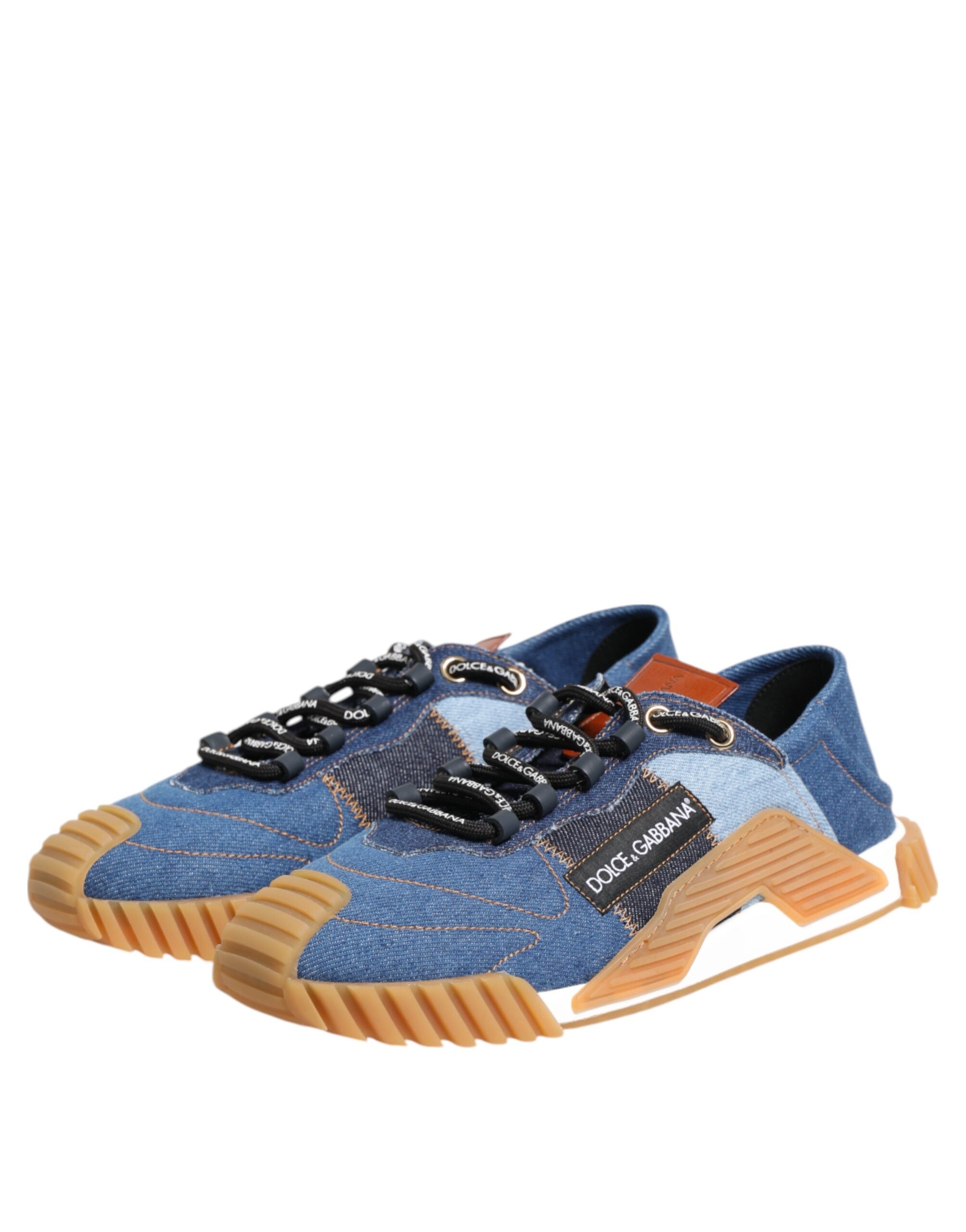 Dolce & Gabbana Blue Lace Up Low Top NS1 Sneakers Shoes