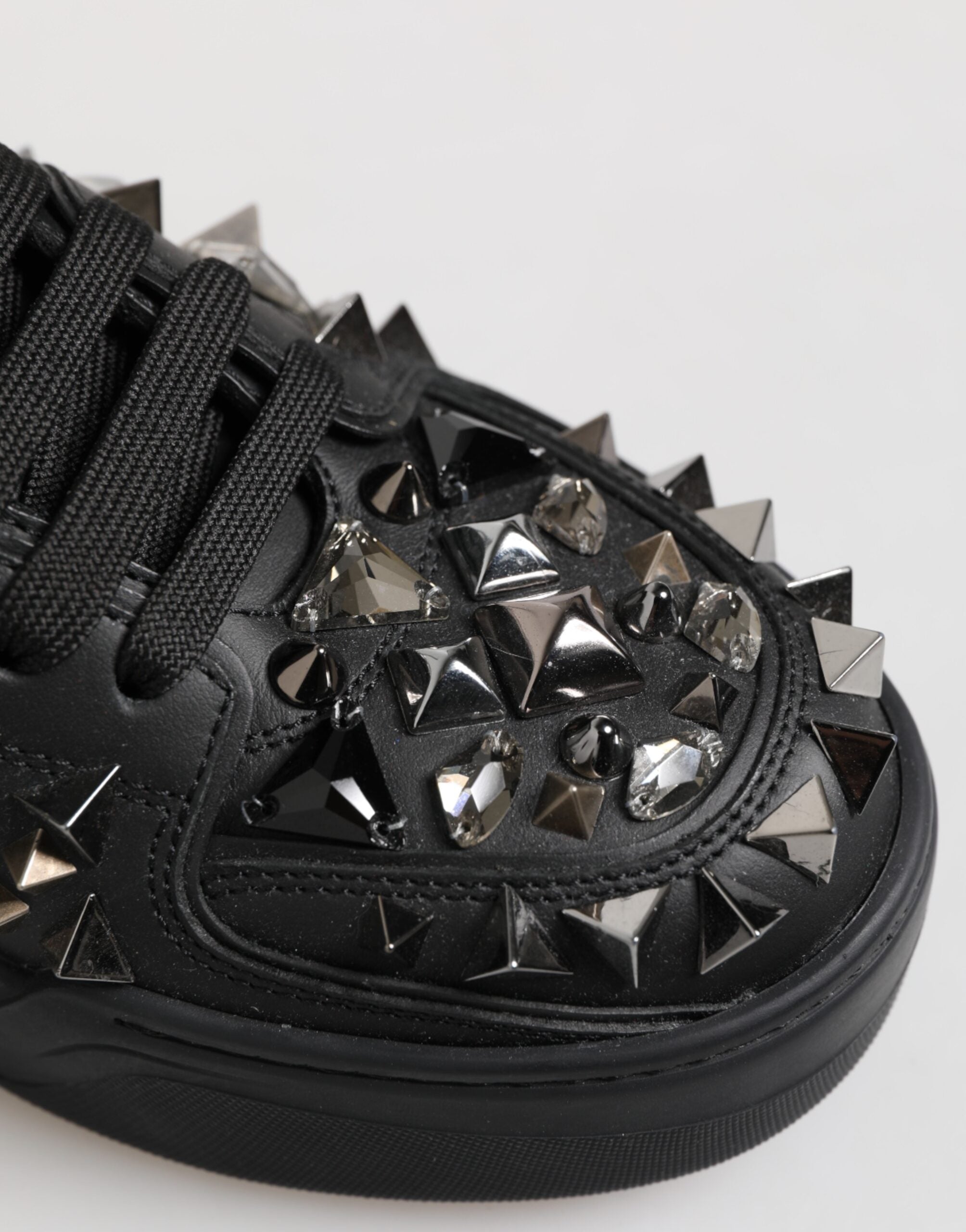 Zapatillas Bajas Negras de Cuero con Tachuelas Dolce & Gabbana