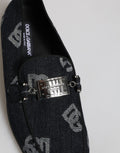 Mocasines de algodón azul con logotipo de Dolce & Gabbana Zapatos de vestir formales