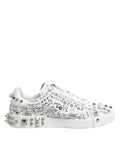 Dolce & Gabbana White Portofino Studded Men Sneakers Shoes