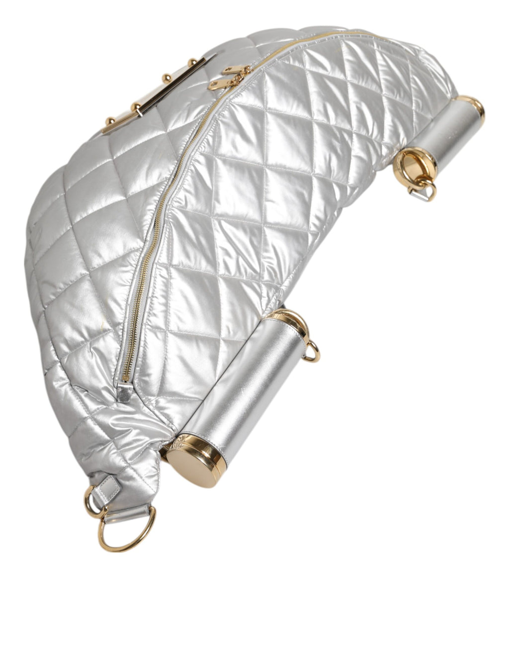 Dolce & Gabbana Silver Quilted Filled Crossbody Shoulder Bag SICILY Bag