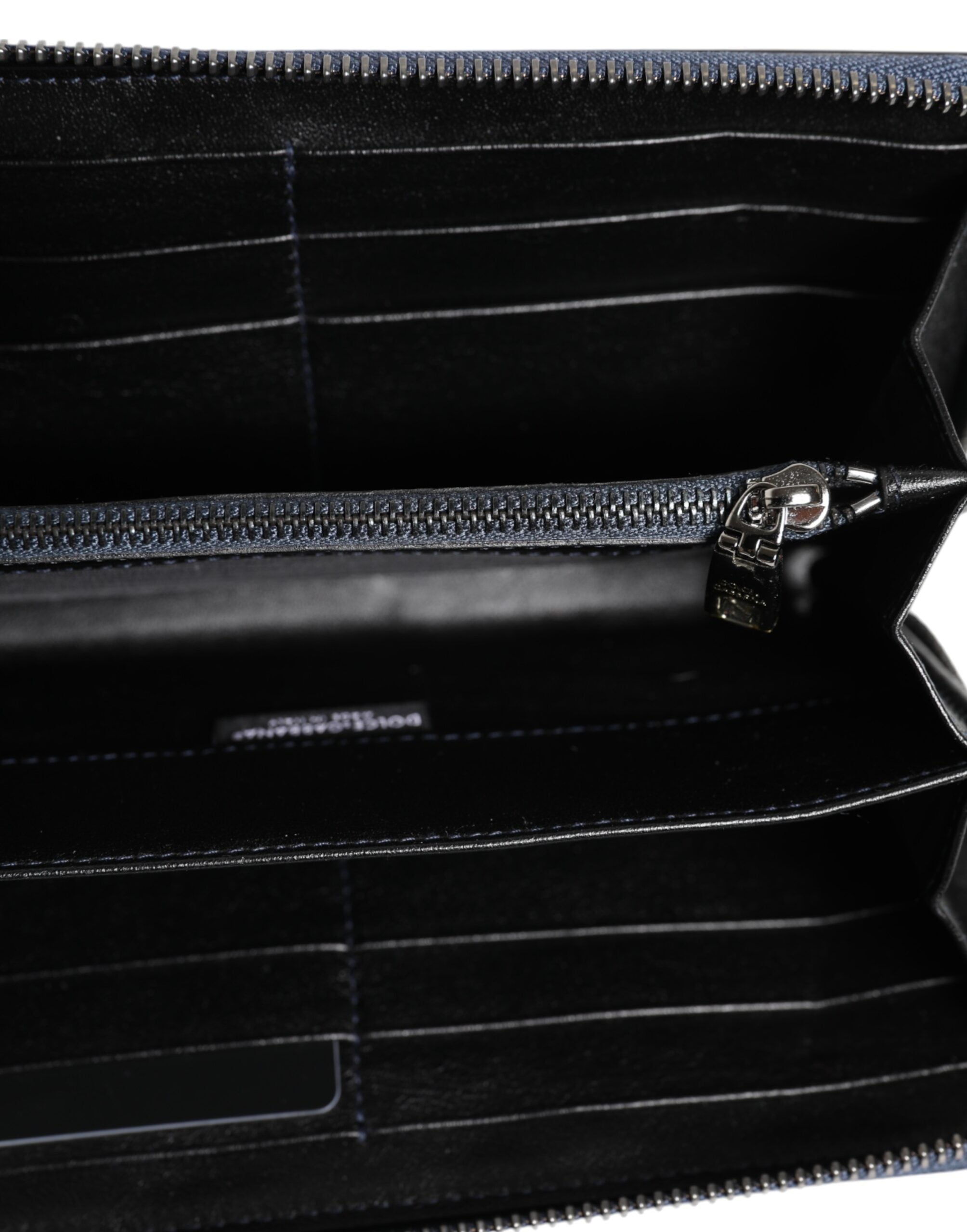 Dolce & Gabbana Cartera continental para hombre de piel exótica en negro y azul