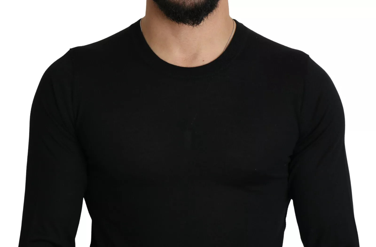 Suéter tipo jersey de cuello redondo de cachemir negro Dolce & Gabbana