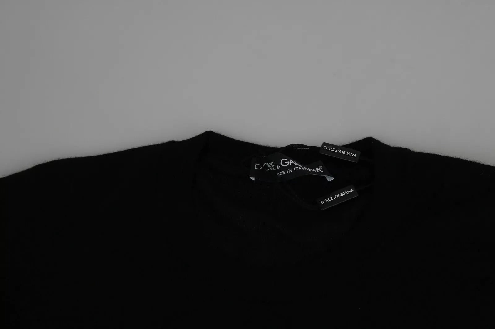 Suéter tipo jersey de cuello redondo de cachemir negro Dolce & Gabbana