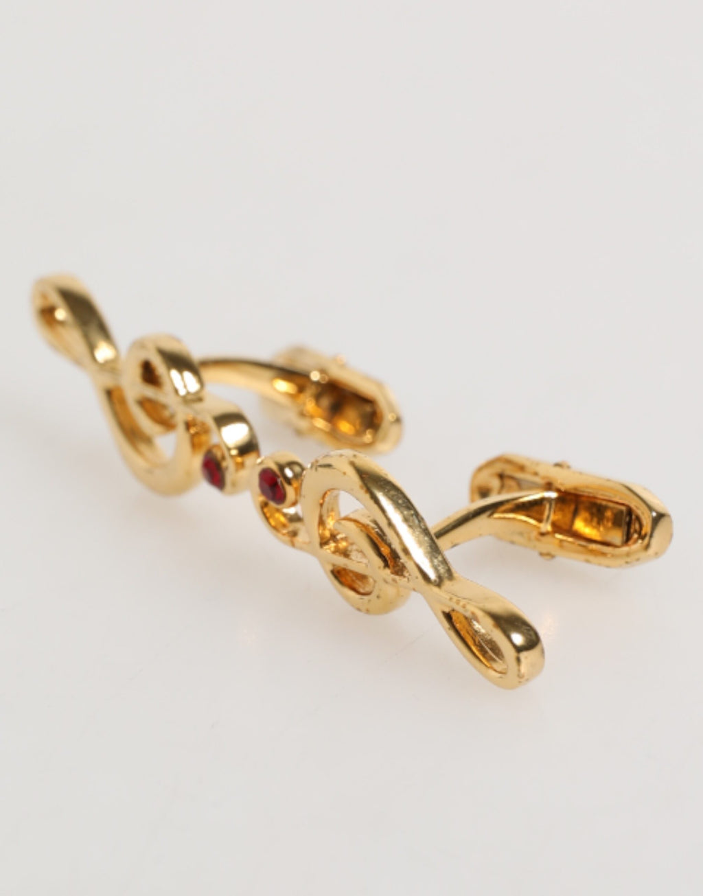 Dolce & Gabbana Gold Musical Note Metal Brass Pin Men Accessory Cufflinks