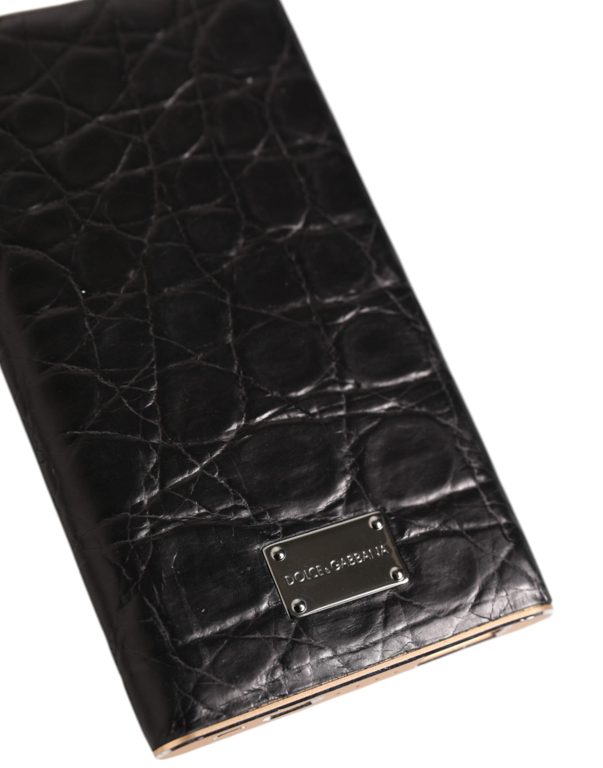 Dolce & Gabbana Black Leather Exotic 3000mAh Power Bank Charger USB