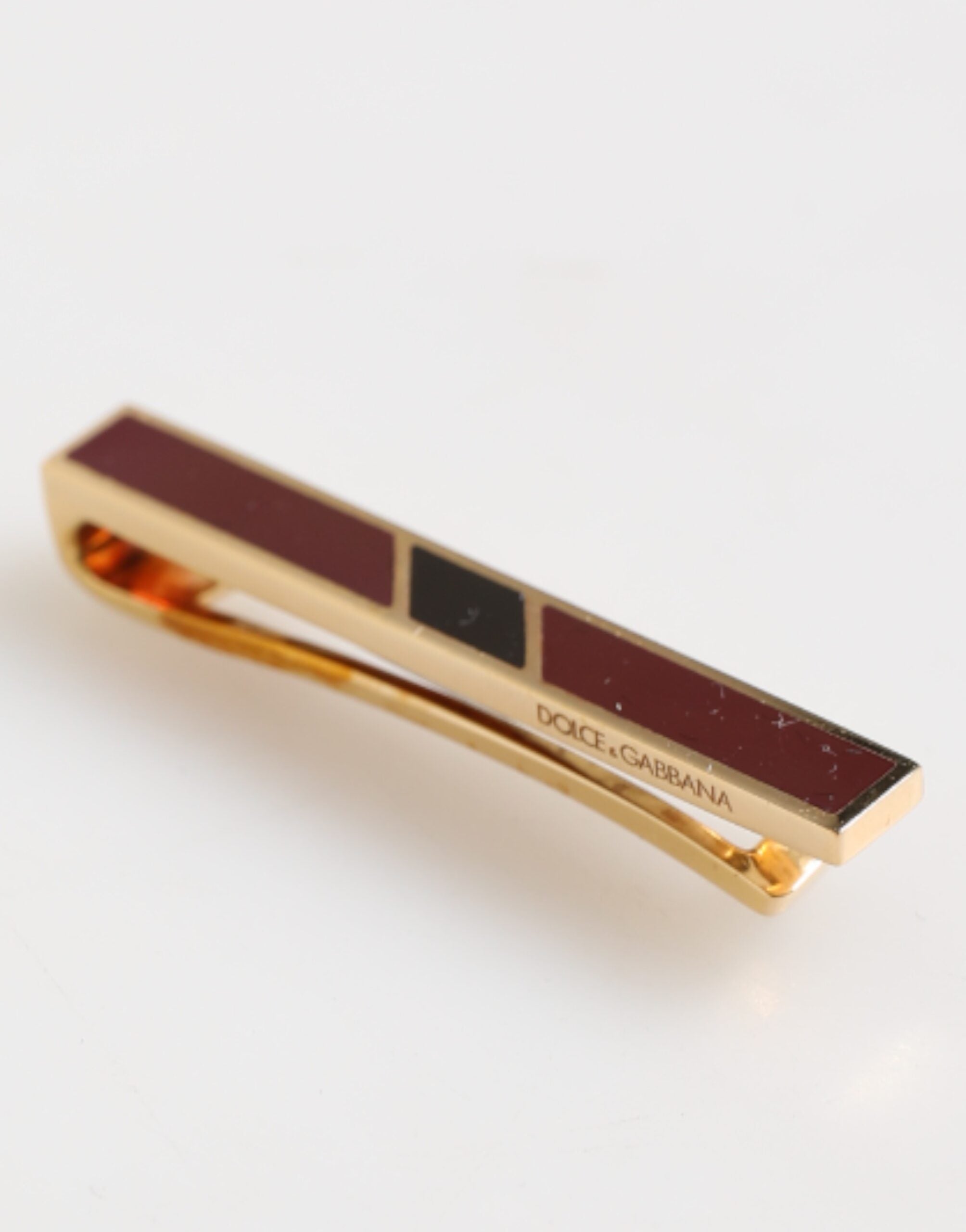 Dolce & Gabbana Multicolor Gold Tone Brass Men's Accessory Tie Clip Bar