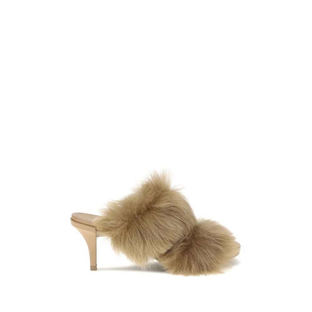 Pedro García Fur-trimmed mules Sandals